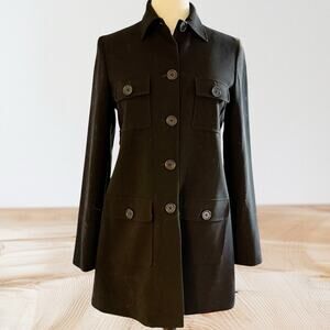 Studio M Black Longer Length Jacket Sz 8 Womens Career or Casual Pockets Lined